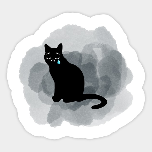 Sad Cat In Grunge Sticker by GraphicsLand